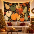 thumbnail image 3 of Illustrative Arrangement Elements With Autumn Variety Pumpkins, Mystical Fantasy for Space Lovers, Wall Decor, Halloween Gift, Tapestry Wall Hanging for Dorm and Living Room, 3 of 7