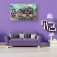 thumbnail image 5 of Startonight Canvas Wall Art Abstract Retro Blue Car Painting Framed 32" x 48", 5 of 6