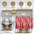 thumbnail image 6 of Red Striped Window Privacy Film, Modern Gradient Geometric Ripple Stripes Static Cling UV Sun Blocking Tint Film Heat Control Windows Films for Bedroom Bathroom, Window Stickers 35.4"x78.7", 6 of 8