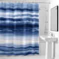 thumbnail image 2 of Gradient Blue Shower Curtain, Watercolor Abstract Gradient Dark Blue Water Ripples Waterproof Shower Curtain Set with 12 Hooks Lightweight Bath Curtains Fabric Bathroom Decor 72x78 Inches, 2 of 9