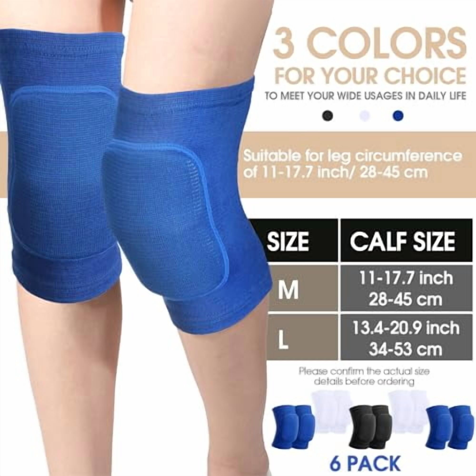 GOLRISEN 12 Pairs Volleyball Knee Pads for Dancers Soft Breathable Knee Braces for Men Women Football Soccer Yoga Skating Wrestling Running Cycling(Medium,Classic Color)