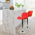 thumbnail image 2 of FULLWATT Adjustable Bar Stools PU Leather Seat Swivel Dining Chair Armless Barstools, Set of 2, Red, 2 of 9