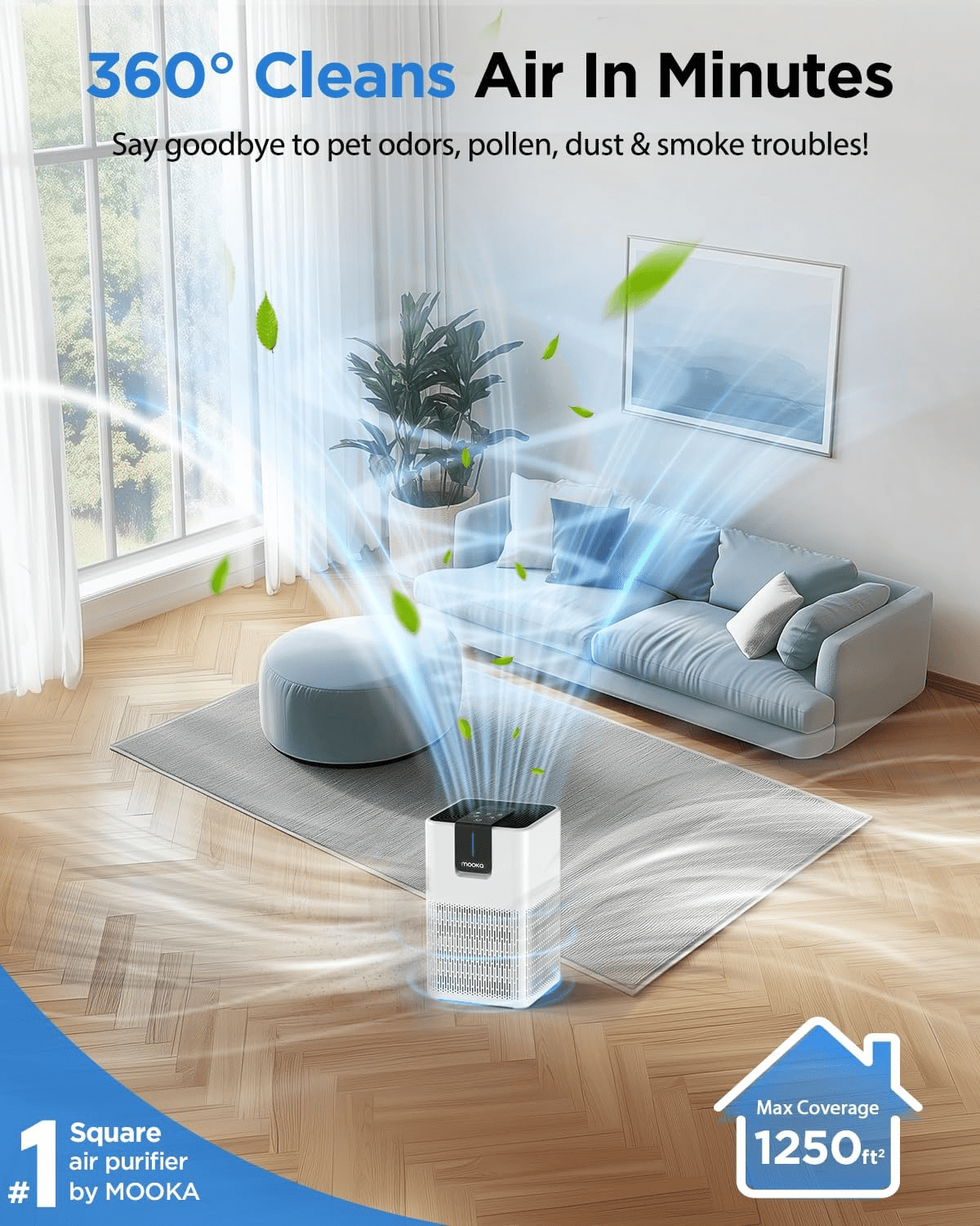 Air Purifiers for Home Large Room 1250 Ft², H13 HEPA Air Purifier for Pets Dust