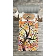 thumbnail image 3 of Ambesonne Tree Quilted Bedspread Set 2 Pcs, Spring Season Tree Leaves, Twin Size, Multicolor, 3 of 3