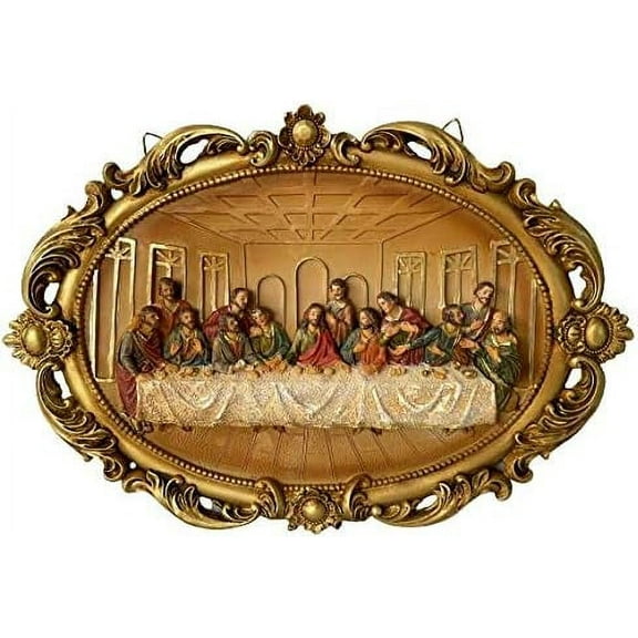 Ultima Cena Placa Para Colgar Resina 13" Last Supper Wall Plaque,New