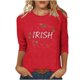 thumbnail image 3 of TaTaai Ladies St. Patrick's Day Theme Print 3/4 Sleeve Casual Tops Round Neck Loose Comfy Fashion Blouses Stretchy Breathable Daily Holiday Outfits Gift, 3 of 4