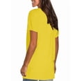 thumbnail image 2 of Women's Solid T Shirt Short Sleeve Crewneck Pullover Tunic Top Yellow XL, 2 of 4