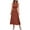 Coffee, variant on YanHoo Women's Swing Dresses Sleeveless Waisted Ruched Slimming Dress Summer Ladies Flowy Midi Dress with Belt