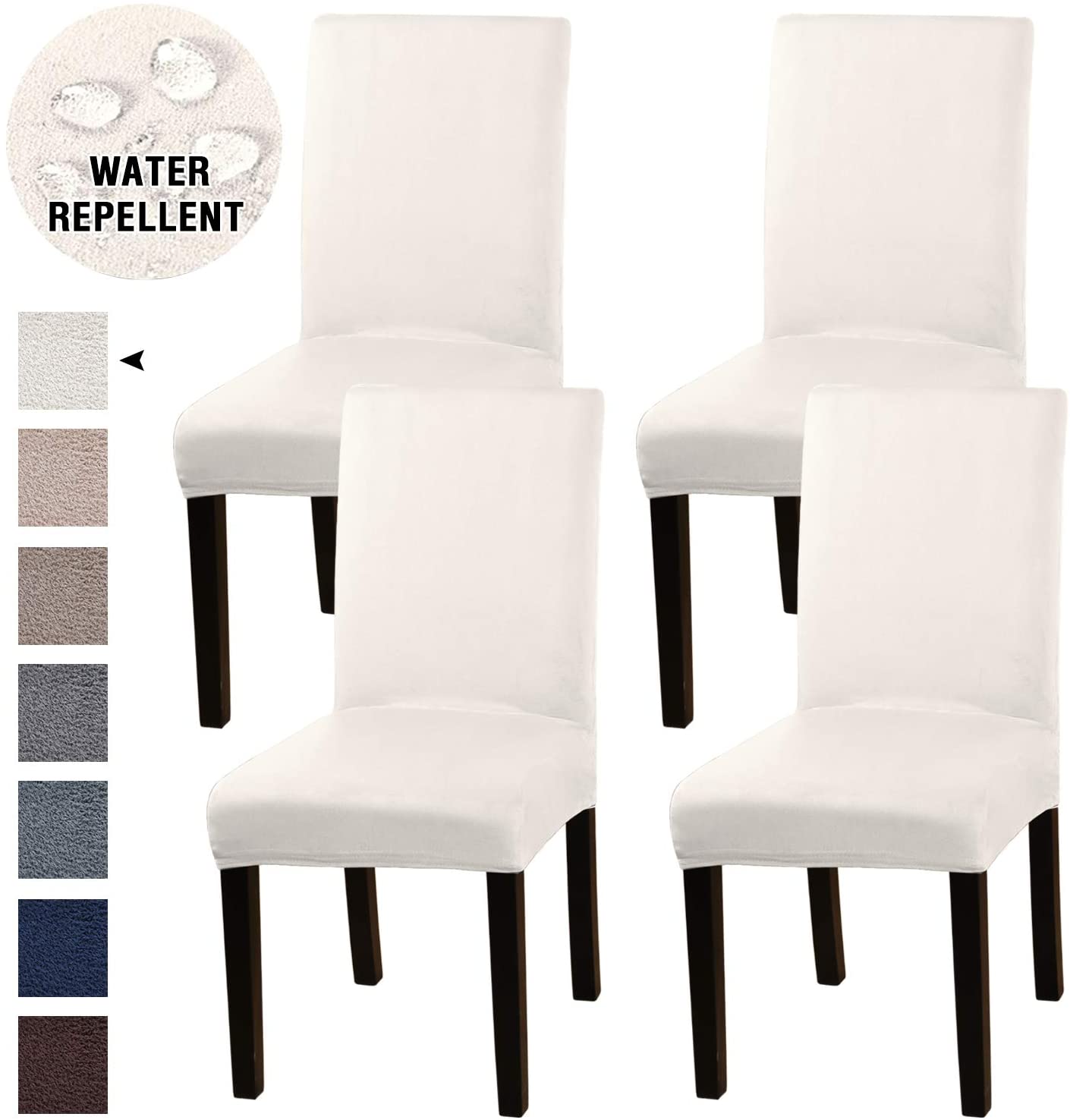 Suede Stretch Dining Chair Covers Set of 4 Chair Covers for Dining Room