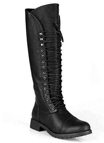 black lace up riding boots