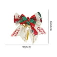 thumbnail image 2 of Twfbrm Christmas Tree Bows, 3.5" Christmas Bow with Bells, Linen Bowknot Wreath Bow with Jingle Bells for Xmas Garland Tree, Crafts, Hanging Christmas Decorations For Party Home (BG-D) on Clearance, 2 of 5