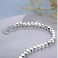 thumbnail image 5 of K-KED Pure S990 Fine Silver Chain Women Geometry Beads Link Lucky Bracelet 7.5g, 5 of 7
