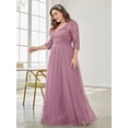 thumbnail image 5 of AURA Plus Size Sequin Evening Dress Women V Neck Formal Gown Elegant Party Dress, 5 of 7