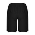 thumbnail image 6 of Mens Shorts Lightweight Soft Linen Summer Beach Short Pants with Pockets Drawstring Elastic Waist Sweat Shorts, Black XL, 6 of 7