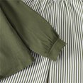 thumbnail image 5 of Afdoent Girls 2 Piece Outfit Long Sleeve Striped Blouse Stripe Wide Leg Pants Casual Kids Fall Outfits 7-8 Years, 5 of 9