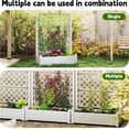 thumbnail image 6 of Yardgrace Raised Garden Bed with Trellis, Outdoor Resin Planter Box with Drainage & Water Gauge, Light Gray, 6 of 9