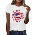 thumbnail image 5 of Goodtrade8 Short Sleeve Shirts for Women Summer USA Years Anniversary Pullover 4th of July Graphic Red White and Blue Casual American Flag Crew Neck Womens Shirts Fashion, 5 of 8