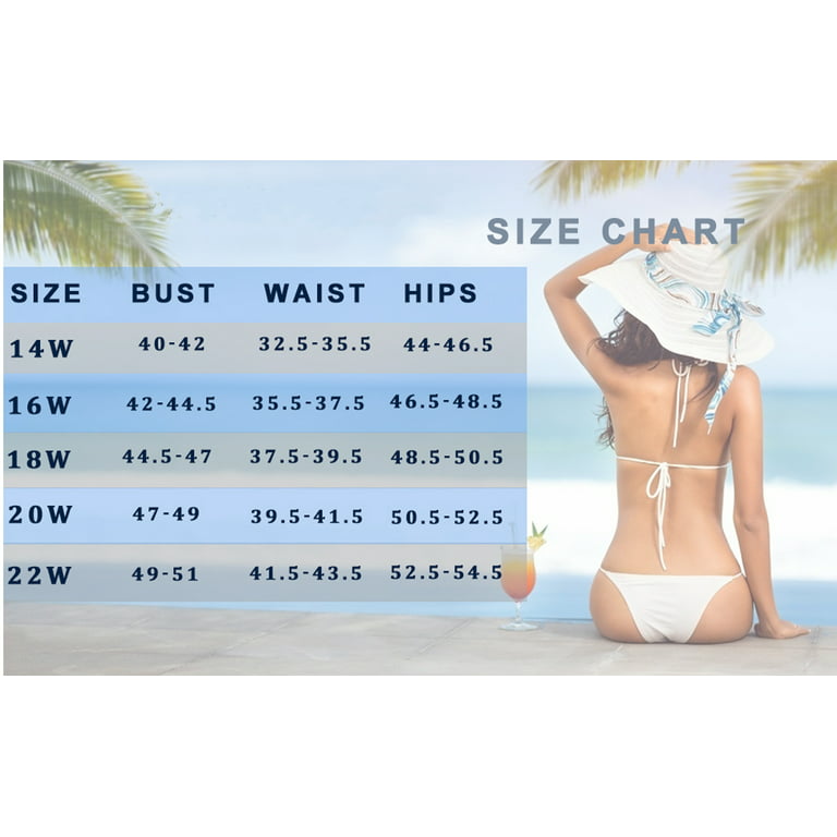 TOPIO Women Swimsuit Plus Size Swimsuit High Waisted Two Piece Flounce Bikini  Swimwear 
