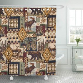 Gone Fishing Shower Curtain With Hooks Rustic Bathroom Decor Walmart Com Walmart Com