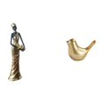 thumbnail image 1 of Figura de mujer africana, escultura de resina, estatua de dama tribal, adorno de pájaro hecho a mano, artesanía coleccionable de animales, adecuada pa, 1 of 8