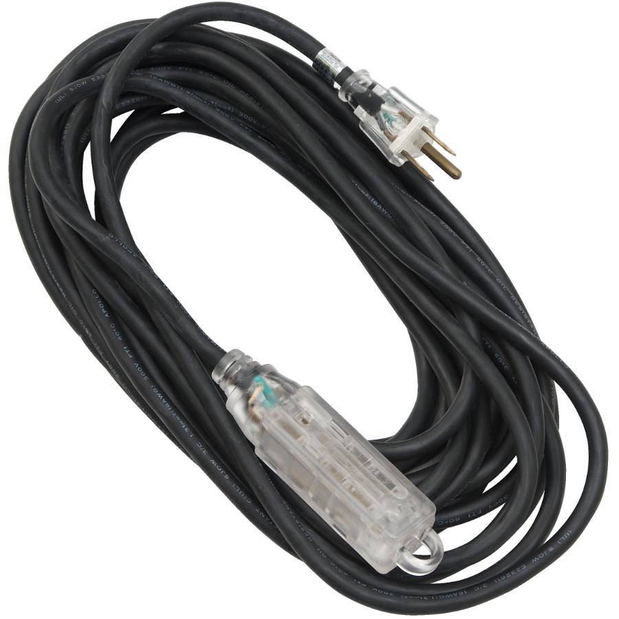 10M SJOW 16/3 Black Extension Cord, with Light Walmart Canada