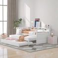 thumbnail image 4 of EUROCO Twin Platform Bed with Storage Shelf, Convertible Daybed with Night Light and USB Charging, 3 Beds in One, White, 4 of 20