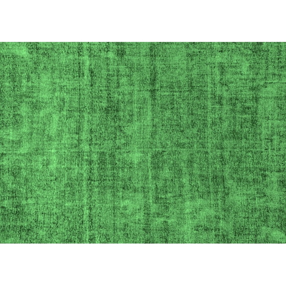 Ahgly Company Indoor Rectangle Abstract Emerald Green Modern Area Rugs, 5' x 7'