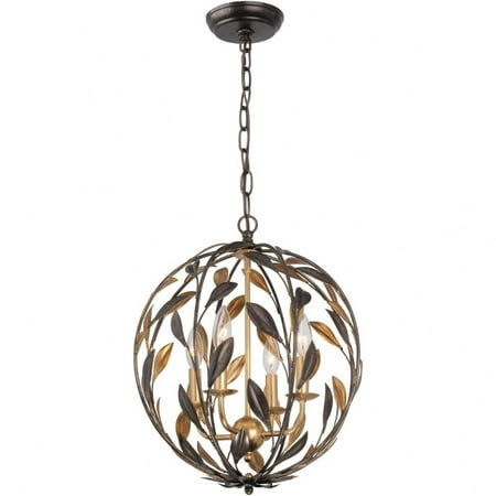 

Crystorama Lighting 504-EB-GA Broche - 4 Light Chandelier in traditional and contemporary Style - 16 Inches Wide by 18.75 Inches High English Bronze and Antique Gold Finish