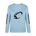 thumbnail image 4 of Sakmal Football Sweatshirts Women Game Day Blue Workout Lightweight Sweatshirts Comfy Fall Clothes 2025, 4 of 5