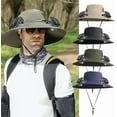 thumbnail image 2 of Wide Brim Solar Fan Outdoor Hat, Outdoor Wide Brim Sun Hat with 2 Solar Fan Sun Bucket Hat for Men,UPF50+ Sun Fishing Hat, 2 of 2