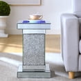thumbnail image 4 of AUWHALEUS Indoor Modern Space Saving Tempered Glass Square End Table, Silver, 4 of 6