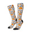 thumbnail image 2 of Fotbe Blue Orange Pumpkin fall print Women's Men's Novelty Crew Socks Cotton Socks Knee High Socks for Walking,Running,Nurses,Pregnancy, 2 of 8