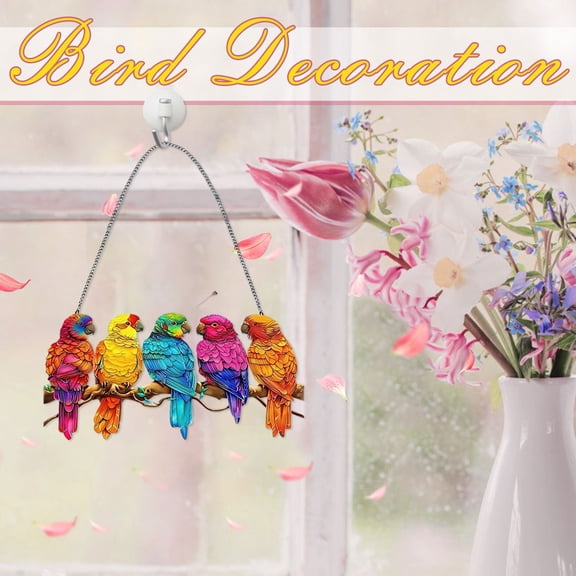Yifare Spirit Birds, Sherum Spirit Birds, 2025 Sheremart Spirit Birds, Acrylic Hummingbird Suncatchers for Windows Hanging, Cute Bird Sun Catchers Indoor Decor, Birds for Bird Lovers
