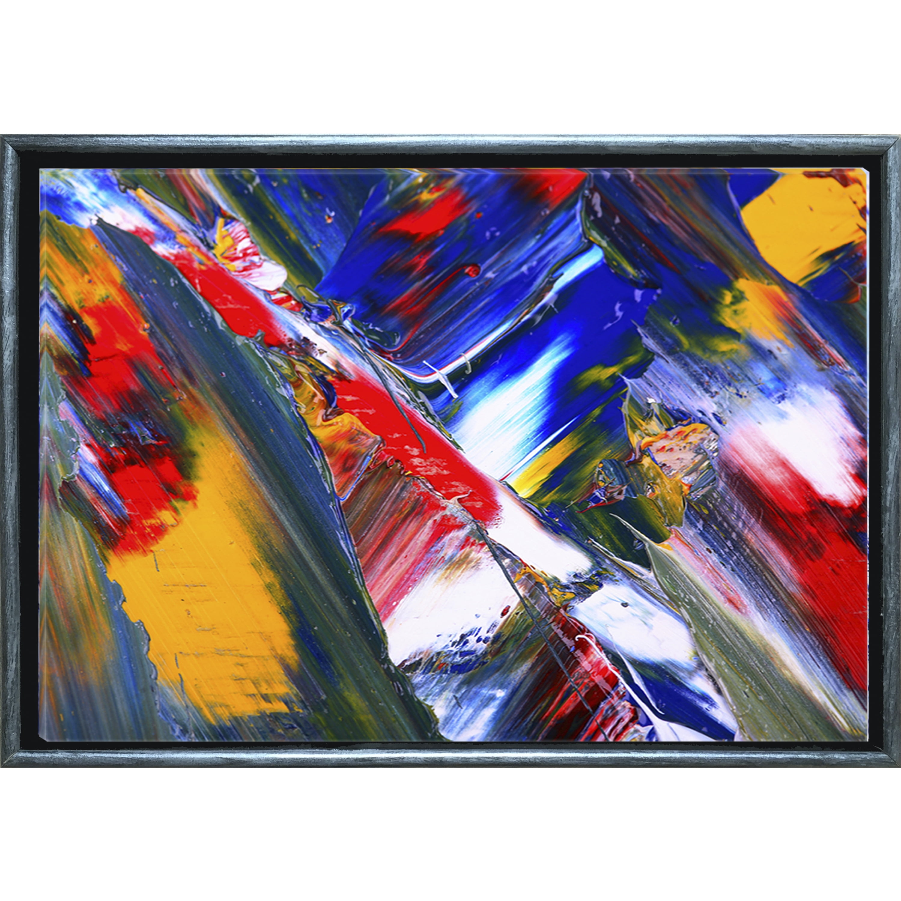 Startonight Silver Luxury Framed Canvas Wall Art Silver Color of Life III, Dual View Surprise