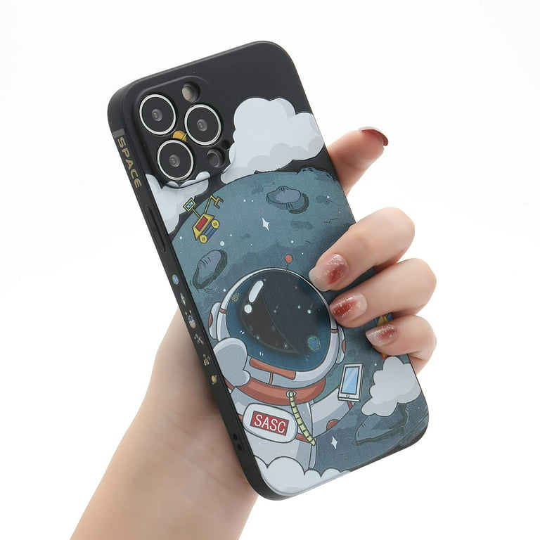 for iPhone 11 Pro Max Cute Case, Cool Cartoon Astronaut Planet Moon Space  Design Stylish Soft TPU Bumper Shockproof Anti-Slip Protector Case (iPhone  11 Pro Max, Black Moon) 