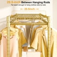 thumbnail image 3 of P4 Plus Rolling Clothes Rack Heavy Duty,Rolling Clothes Rack, Clothing Racks for Hanging Clothes , Free Standing Portable Closet Racks ,Gold, 3 of 10
