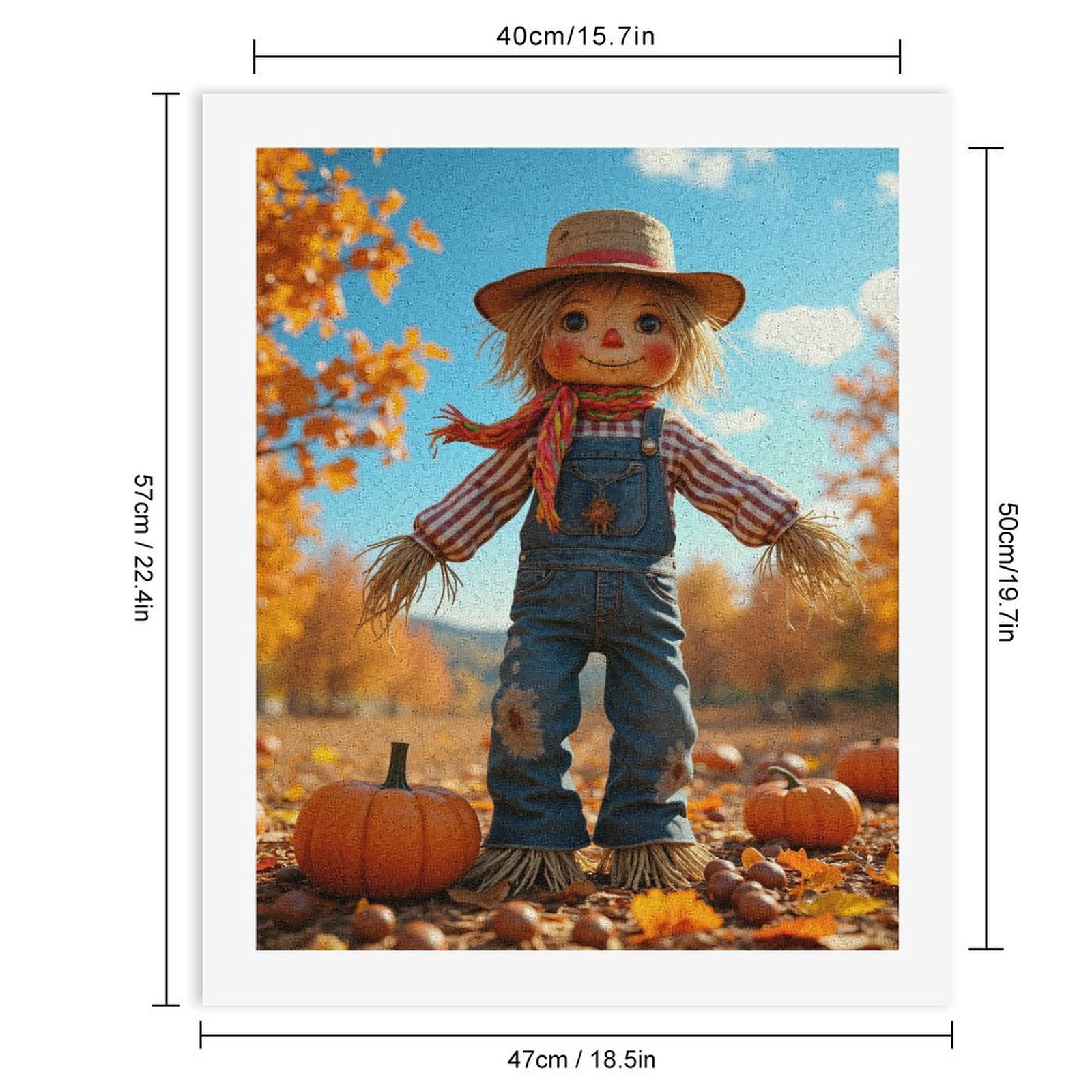 Paint by Numbers Kit for Adults, Autumn Scarecrow In Pumpkin Patch Paint by Numbers, Easy Paint by Numbers Kit for Adults Beginner, DIY Adult Paint by Number Kits on Canvas, Home Decor