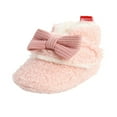 thumbnail image 1 of Infant Flat Shoes with Decorative Bow Knot High-top Warm Shoes, 1 of 8