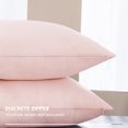thumbnail image 3 of Deconovo Fundas de cojines decorativas - Juego of 4 Soft Linen Cushion Covers, Machine Washable Pillowcases for Sofa, Pink, 24x24 Inch, 3 of 7