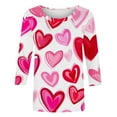 thumbnail image 4 of GA WEIHUA Online Deals,2025 Valentine's Day Shirts Women Comfy 3/4 Sleeve T Shirts Cute Love Heart Graphic Tees Blouses(Hot Pink,L), 4 of 5