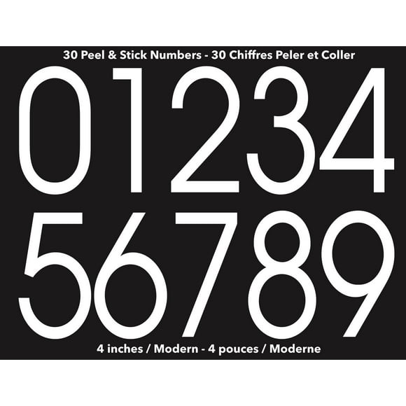 PRO-DF Modern self-adhesive 4'' numbers kit