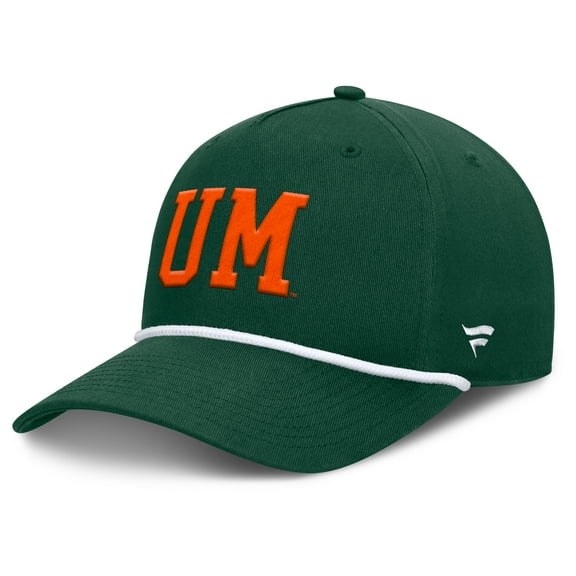 Men's Fanatics  Green Miami Hurricanes Foul Ball Rope Adjustable Hat