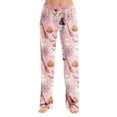 thumbnail image 2 of Bexdxz Halloween Pajama Pants Women Cute Funny Pumpkin Print Pajamas Casual Elastic Waist Pants Fall Pajamas Light pink#2 2XL, 2 of 9