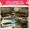 thumbnail image 4 of Millsilo 42" x 18" x 3" Outdoor Bench Cushion with Removable Cover, Water-Repellent UV Fade-Resistant Patio Cushion, High-Density Foam, Non-Slip Ties, Black, 4 of 10