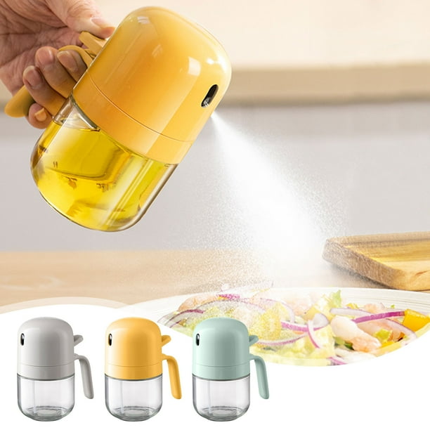 Pulverizador de aceite de 300 ml de cristal | Pulverizador de niebla de cocina a prueba de fugas | Blanco Amarillo Verde | Incluso control de aceite para cocinar, barbacoa, freidora | Tanque