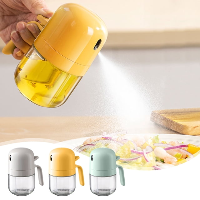 Oil Control Spray Bottle 300ml | Glass Kitchen Oil Sprayer for Cooking BBQ Grilling | Leak-Proof Household Oil Dispenser | Refillable Spray Mist Bottle | Easy Fill Funnel Included | Clear