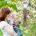 thumbnail image 4 of Urban Deco Metal Bird Feeder Tube Hanging Wild Bird Seed Feeder, Steel Hanger Great for Attracting Birds (Gray), 4 of 7
