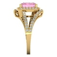 thumbnail image 3 of 1.935 ct Emerald Cut Simulated Pink Diamond Solitaire with Simulated Diamond Accents 18K Yellow Gold Womens Engagement Ring, 3 of 5