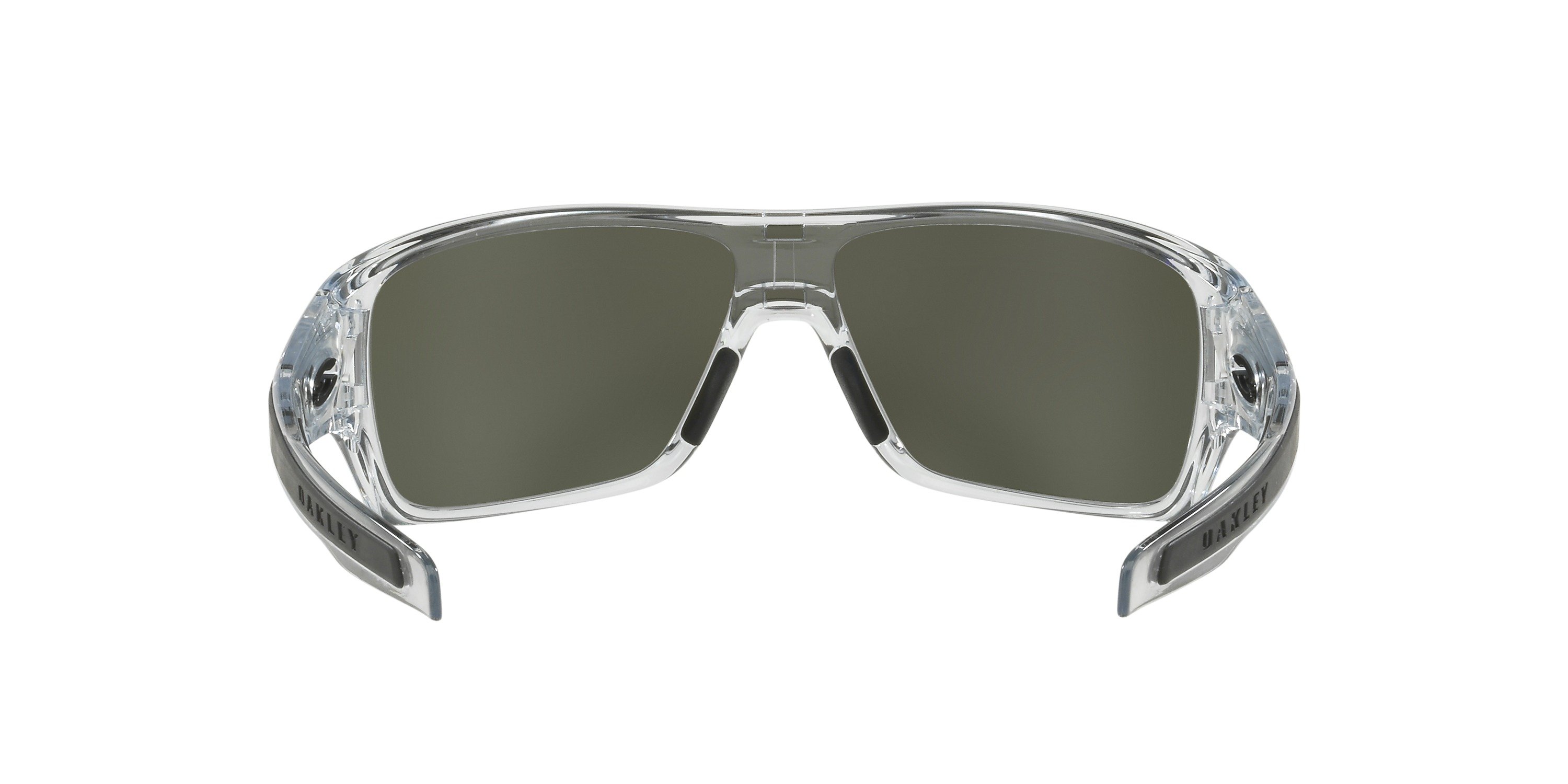 Oakley Men's OO9307 Turbine Rotor Rectangular Sunglasses, Polished Clear/Prizm Black Polarized, 32 mm
