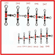 thumbnail image 2 of Conector giratorio de tres horquillas japonesas de ocho anillos, accesorios de pesca, 2 of 6